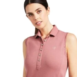 Ariat® Ladies Prix 2.0 Antique Rubia Sleeveless Polo Shirt 10039467 -Ariat Shoes Shop S22 WMS ENGL 10039467 detail01