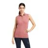 Ariat® Ladies Prix 2.0 Antique Rubia Sleeveless Polo Shirt 10039467 -Ariat Shoes Shop S22 WMS ENGL 10039467 front