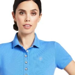 Ariat® Ladies Prix 2.0 Short Sleeve Reykjavik Blue Polo Shirt 10039472 7 Ariat® Ladies Prix 2.0 Short Sleeve Reykjavik Blue Polo Shirt 10039472 -Ariat Shoes Shop S22 WMS ENGL 10039472 detail01