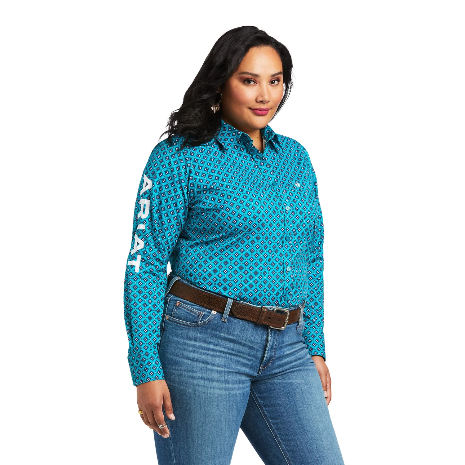 Ariat® Ladies Team Kirby Ariel Geo Print Button Down Shirt 10039455 5 Ariat® Ladies Team Kirby Ariel Geo Print Button Down Shirt 10039455 - Image 3