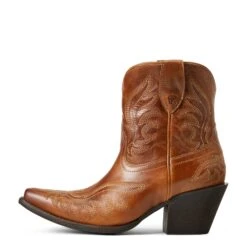 Ariat® Ladies Chandler Western Tangled Tan Snip Toe Booties 10040340 -Ariat Shoes Shop S22 WMS WEST 10040340 side