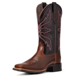 Ariat® Ladies Edgewood Dark Luggage Square Toe Boots 10040350 -Ariat Shoes Shop S22 WMS WEST 10040350 3 4 front