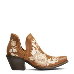 Ariat® Ladies Texan Encore Rose Brown Snip Toe Booties 10040351 -Ariat Shoes Shop S22 WMS WEST 10040351 side