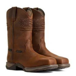 Ariat Ladies Anthem Patriot Waterproof Brown Square Toe Boots 10040369 11 Ariat Ladies Anthem Patriot Waterproof Brown Square Toe Boots 10040369 -Ariat Shoes Shop S22 WMS WEST 10040369 pair