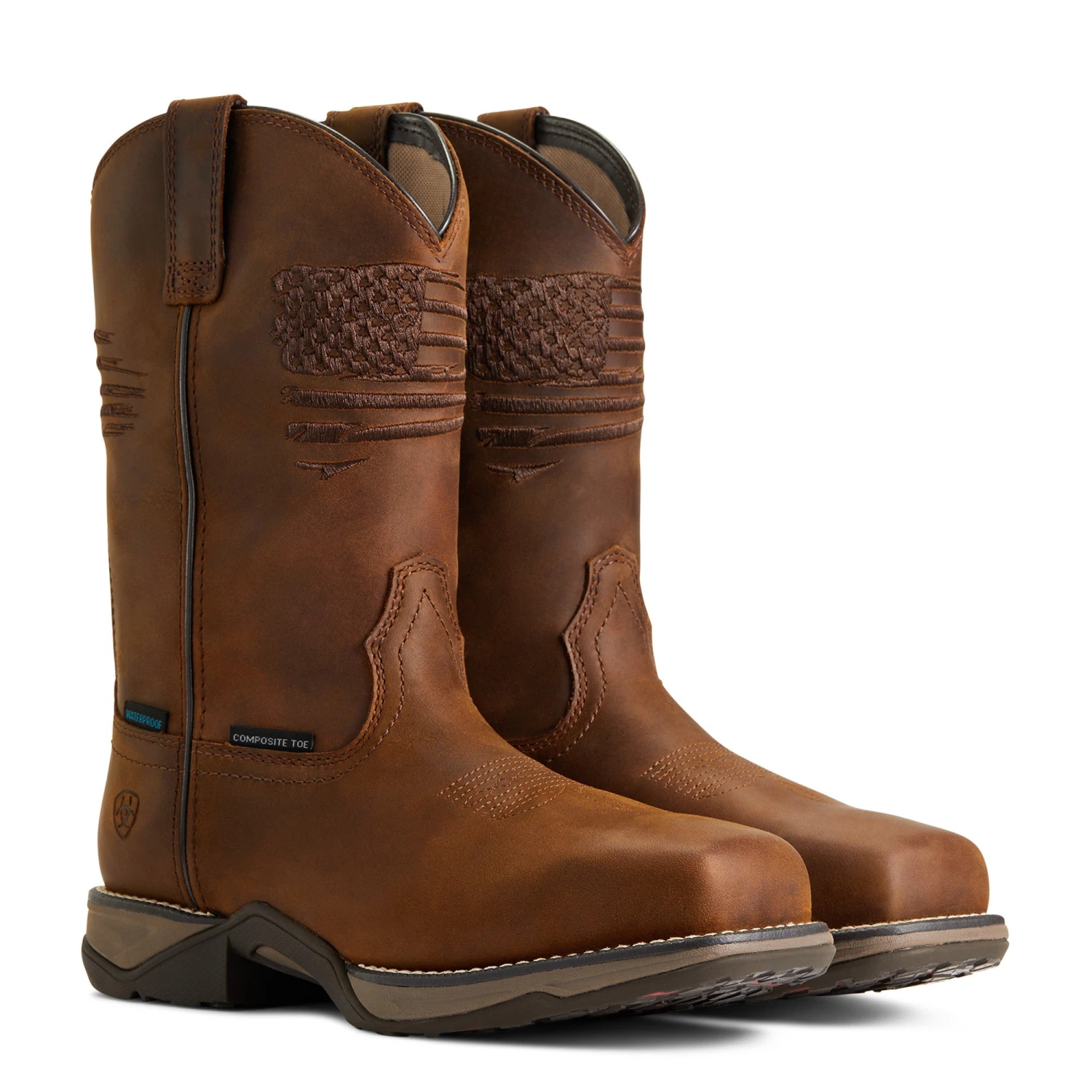 Ariat Ladies Anthem Patriot Waterproof Brown Square Toe Boots 10040369 5 Ariat Ladies Anthem Patriot Waterproof Brown Square Toe Boots 10040369 - Image 3