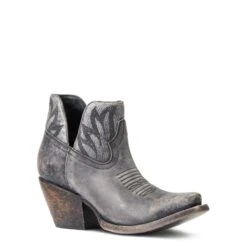 Ariat® Ladies Hazel Black & Silver Metallic Snip Toe Booties 10040393 13 Ariat® Ladies Hazel Black & Silver Metallic Snip Toe Booties 10040393 -Ariat Shoes Shop S22 WMS WEST 10040393 medial
