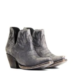 Ariat® Ladies Hazel Black & Silver Metallic Snip Toe Booties 10040393 14 Ariat® Ladies Hazel Black & Silver Metallic Snip Toe Booties 10040393 -Ariat Shoes Shop S22 WMS WEST 10040393 pair