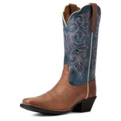 Ariat® Ladies Round Up Storming Brown Square Toe Boots 10040446 -Ariat Shoes Shop S22 WMS WEST 10040446 3 4 front 1