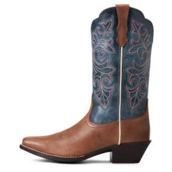 Ariat® Ladies Round Up Storming Brown Square Toe Boots 10040446 -Ariat Shoes Shop S22 WMS WEST 10040446 side