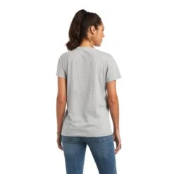 Ariat Women's REAL™ Tribal Lore Relaxed Grey T-Shirt 10040535 -Ariat Shoes Shop S22 WMS WEST 10040535 back