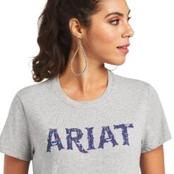 Ariat Women's REAL™ Tribal Lore Relaxed Grey T-Shirt 10040535 -Ariat Shoes Shop S22 WMS WEST 10040535 detail01
