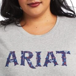 Ariat Women's REAL™ Tribal Lore Relaxed Grey T-Shirt 10040535 -Ariat Shoes Shop S22 WMS WEST 10040535 detail02