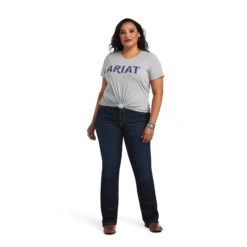 Ariat Women's REAL™ Tribal Lore Relaxed Grey T-Shirt 10040535 -Ariat Shoes Shop S22 WMS WEST 10040535 full plus