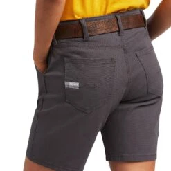 Ariat® Rebar Ladies DuraStretch™ Made Tough Grey Work Shorts 10039151 -Ariat Shoes Shop S22 WMS WORK 10039151 detail02