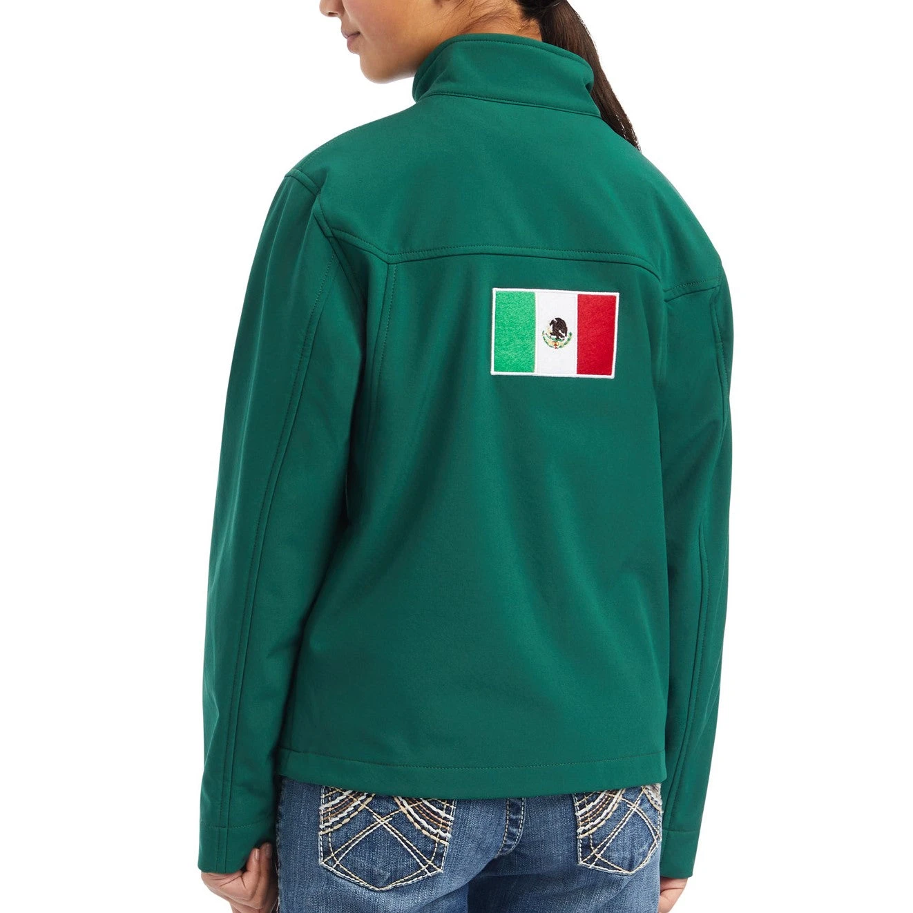 Ariat® Children's New Team Soft Shell Verde Mexico Jacket 10039202 4 Ariat® Children's New Team Soft Shell Verde Mexico Jacket 10039202 - Image 2