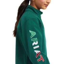 Ariat® Children's New Team Soft Shell Verde Mexico Jacket 10039202 7 Ariat® Children's New Team Soft Shell Verde Mexico Jacket 10039202 -Ariat Shoes Shop S22 YTH ENGL 10039202 detail02