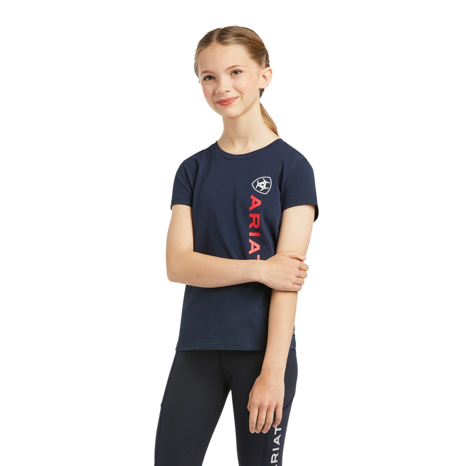 Ariat® Children's Vertical Logo Navy Short Sleeve T-Shirt 10039226 3 Ariat® Children's Vertical Logo Navy Short Sleeve T-Shirt 10039226