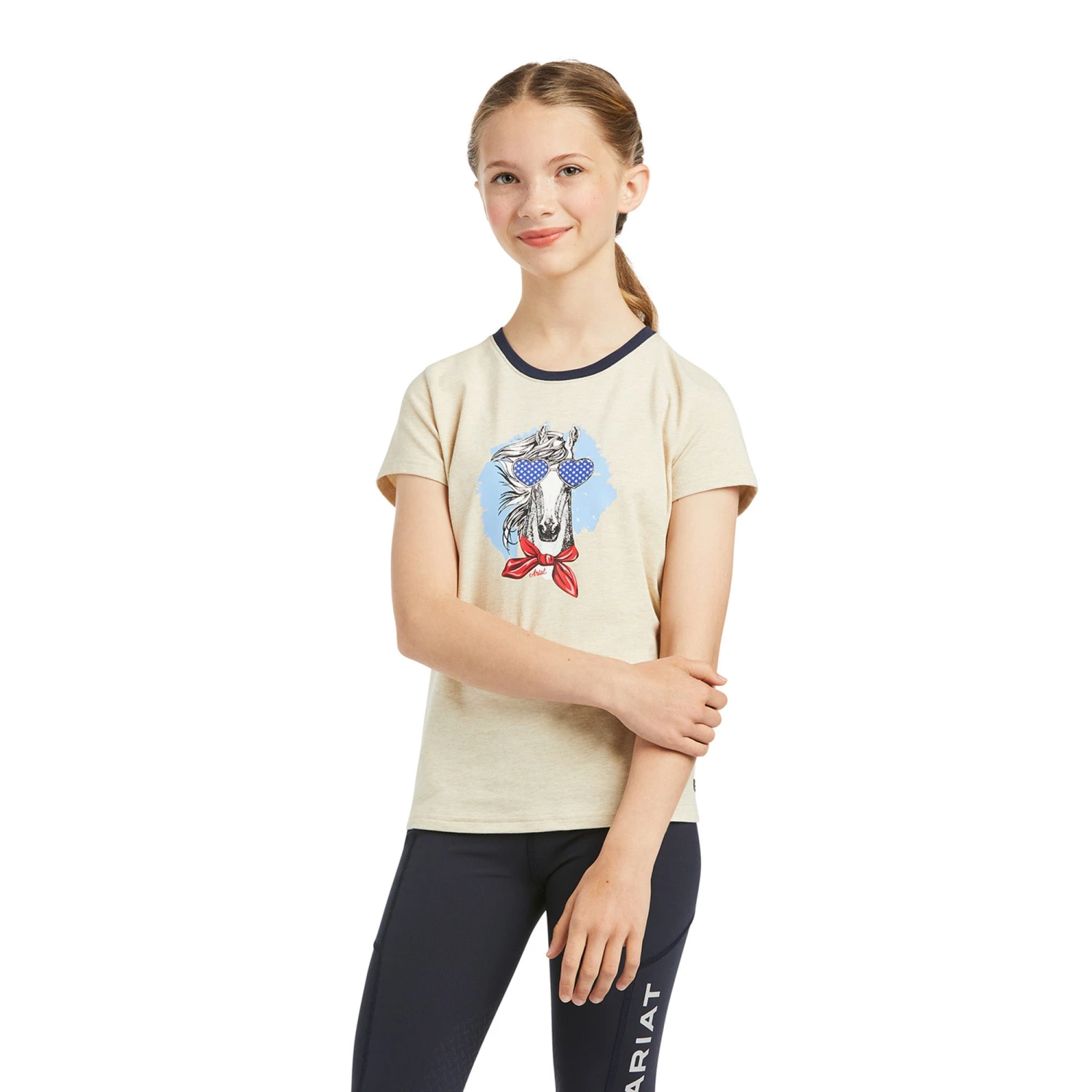 Ariat® Children's Fabulous Oatmeal Short Sleeve T-Shirt 10039648 3 Ariat® Children's Fabulous Oatmeal Short Sleeve T-Shirt 10039648