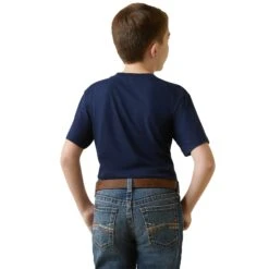 Ariat® Youth Boy's Fighting Eagle Navy Graphic T-Shirt 10044752 -Ariat Shoes Shop S23 BYS WEST 10044752 back