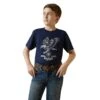 Ariat® Youth Boy's Fighting Eagle Navy Graphic T-Shirt 10044752 -Ariat Shoes Shop S23 BYS WEST 10044752 front