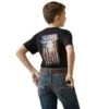 Ariat® Youth Boy's Steer Skull American Flag Black T-Shirt 10044753