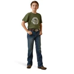 Ariat® Youth Boy's Forest Heather Center Fire Graphic T-Shirt 10045295 -Ariat Shoes Shop S23 BYS WEST 10045295 full