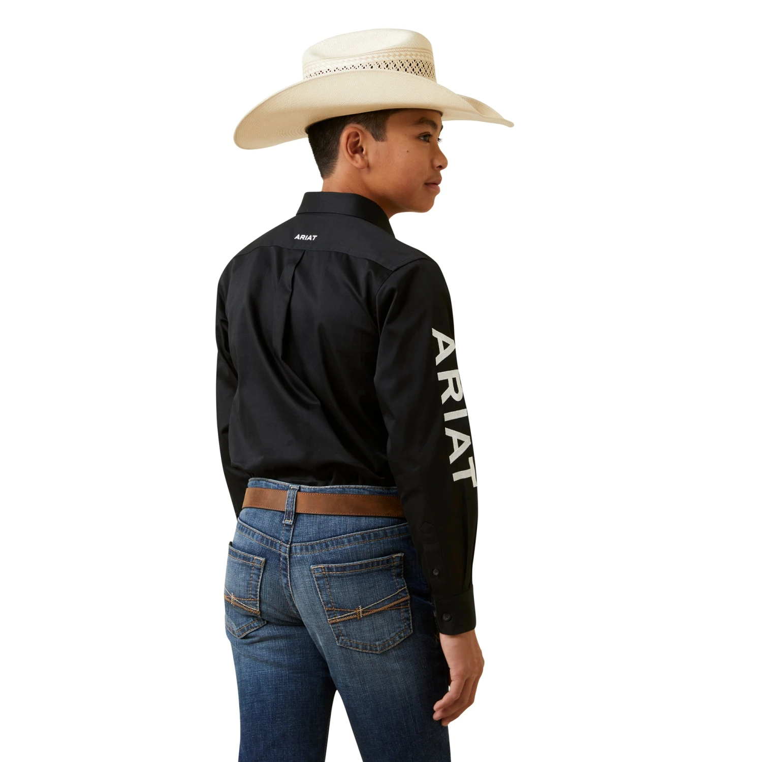 Ariat® Youth Boy's Team Logo Twill Classic Fit Black Shirt 10045426 4 Ariat® Youth Boy's Team Logo Twill Classic Fit Black Shirt 10045426 - Image 2