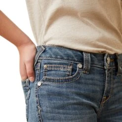 Ariat® Youth Girl's R.E.A.L™ Leila Light Wash Boot Cut Jean 10043206 -Ariat Shoes Shop S23 GLS WEST 10043206 detail01