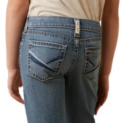Ariat® Youth Girl's R.E.A.L™ Leila Light Wash Boot Cut Jean 10043206 -Ariat Shoes Shop S23 GLS WEST 10043206 detail03