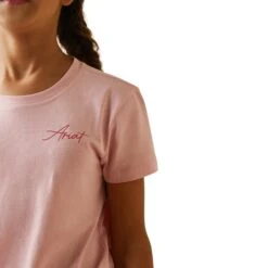 Ariat® Youth Girl's R.E.A.L™ Cool Cow Coral Blush T-Shirt 10043631 -Ariat Shoes Shop S23 GLS WEST 10043631 detail04