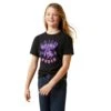 Ariat® Girl's Vintage Rodeo Black Graphic T-Shirt 10044609 1 Ariat® Girl's Vintage Rodeo Black Graphic T-Shirt 10044609 -Ariat Shoes Shop S23 GLS WEST 10044609 front