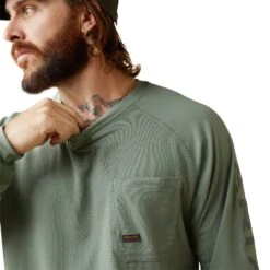 Ariat® Men's Rebar Heat Fighter Lily Pad Green T-Shirt 10043541 11 Ariat® Men's Rebar Heat Fighter Lily Pad Green T-Shirt 10043541 -Ariat Shoes Shop S23 MNS WORK 100435411 detail02