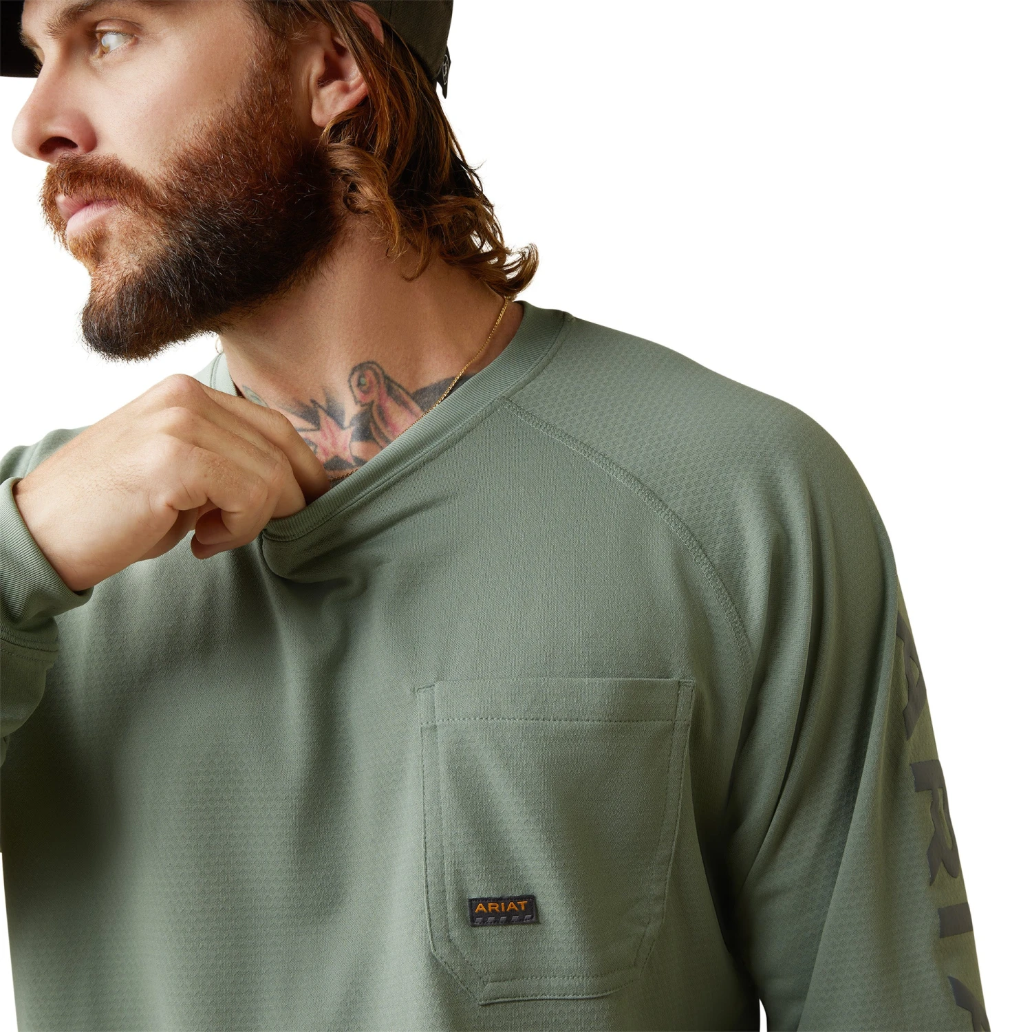 Ariat® Men's Rebar Heat Fighter Lily Pad Green T-Shirt 10043541 6 Ariat® Men's Rebar Heat Fighter Lily Pad Green T-Shirt 10043541 - Image 4