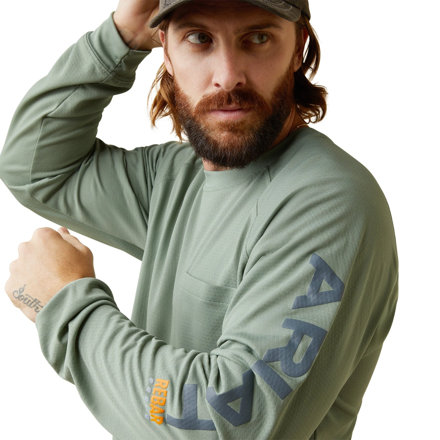 Ariat® Men's Rebar Heat Fighter Lily Pad Green T-Shirt 10043541 7 Ariat® Men's Rebar Heat Fighter Lily Pad Green T-Shirt 10043541 - Image 5