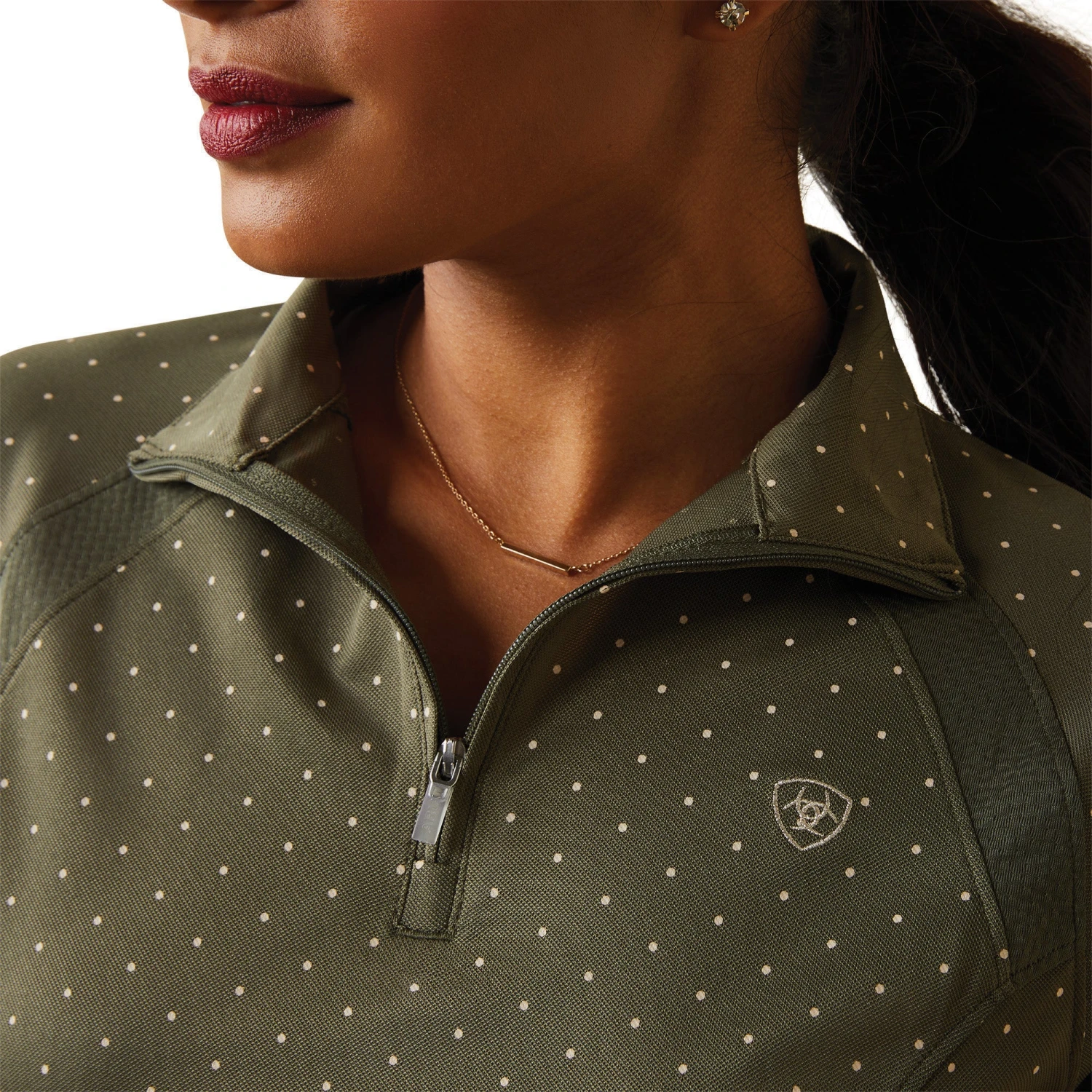 Ariat® Ladies Sunstopper 2.0 1/4 Zip Beetle Dot Baselayer 10043592 6 Ariat® Ladies Sunstopper 2.0 1/4 Zip Beetle Dot Baselayer 10043592 - Image 4