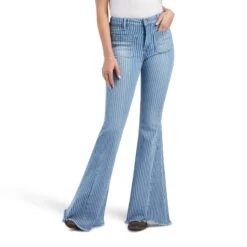 Ariat Ladies Laser Stripe Slim Light Wash Trouser Denim Jeans 10042601 11 Ariat Ladies Laser Stripe Slim Light Wash Trouser Denim Jeans 10042601 -Ariat Shoes Shop S23 WMS WEST 10042601 front
