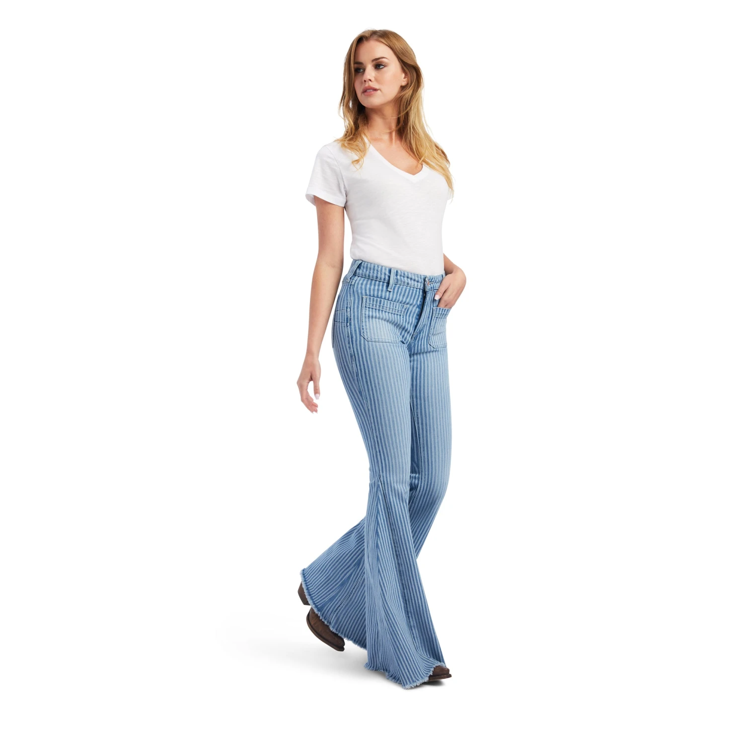 Ariat Ladies Laser Stripe Slim Light Wash Trouser Denim Jeans 10042601 8 Ariat Ladies Laser Stripe Slim Light Wash Trouser Denim Jeans 10042601 - Image 6