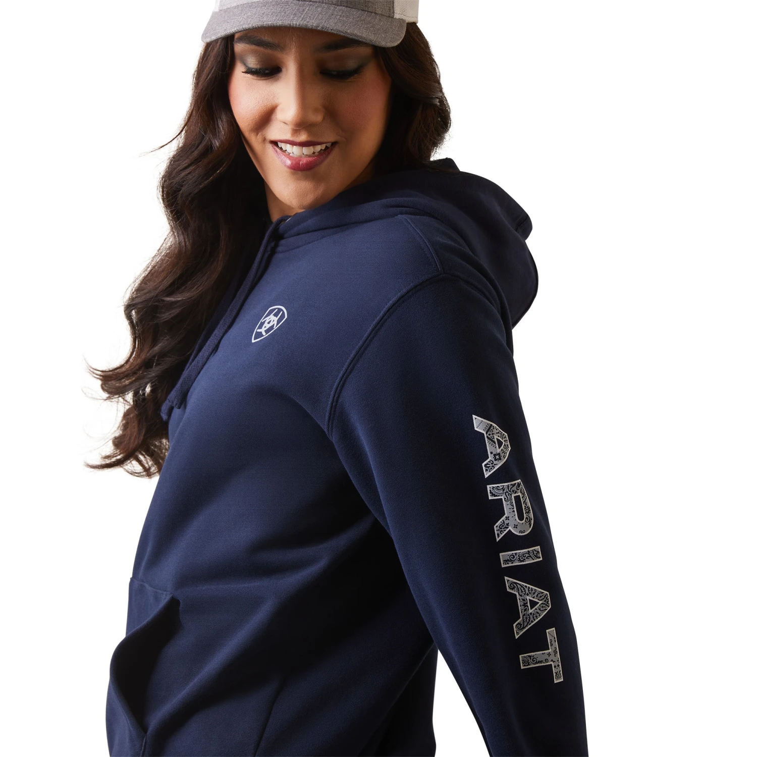 Ariat® Ladies R.E.A.L Navy Eclipse Logo Pullover Hoodie 10043446 6 Ariat® Ladies R.E.A.L Navy Eclipse Logo Pullover Hoodie 10043446 - Image 4