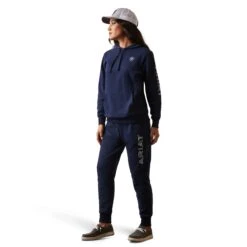 Ariat® Ladies R.E.A.L Navy Eclipse Logo Pullover Hoodie 10043446 8 Ariat® Ladies R.E.A.L Navy Eclipse Logo Pullover Hoodie 10043446 -Ariat Shoes Shop S23 WMS WEST 10043446 full