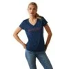 Ariat® Ladies Laguna Navy Eclipse Logo Top 10043610 2 Ariat® Ladies Laguna Navy Eclipse Logo Top 10043610 -Ariat Shoes Shop S23 WMS WEST 10043610 front