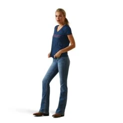Ariat® Ladies Laguna Navy Eclipse Logo Top 10043610 9 Ariat® Ladies Laguna Navy Eclipse Logo Top 10043610 -Ariat Shoes Shop S23 WMS WEST 10043610 full