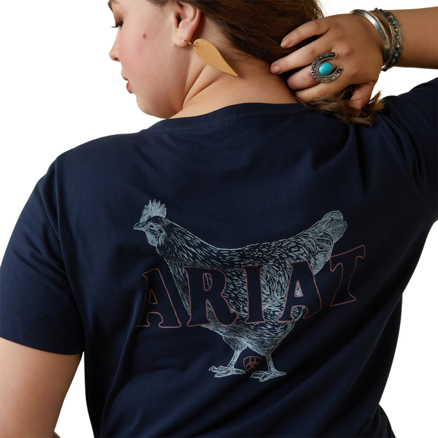 Ariat® Ladies R.E.A.L Mama Hen Navy Eclipse T-Shirt 10043758 10 Ariat® Ladies R.E.A.L Mama Hen Navy Eclipse T-Shirt 10043758 - Image 8
