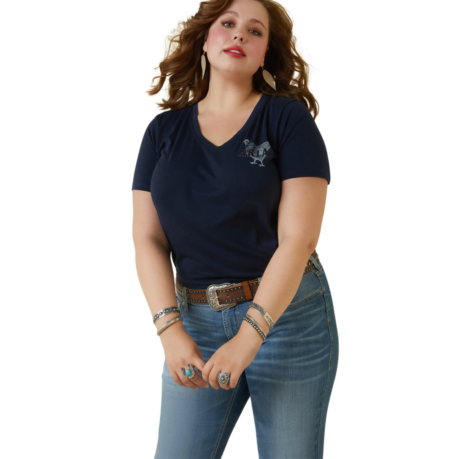 Ariat® Ladies R.E.A.L Mama Hen Navy Eclipse T-Shirt 10043758 4 Ariat® Ladies R.E.A.L Mama Hen Navy Eclipse T-Shirt 10043758 - Image 2