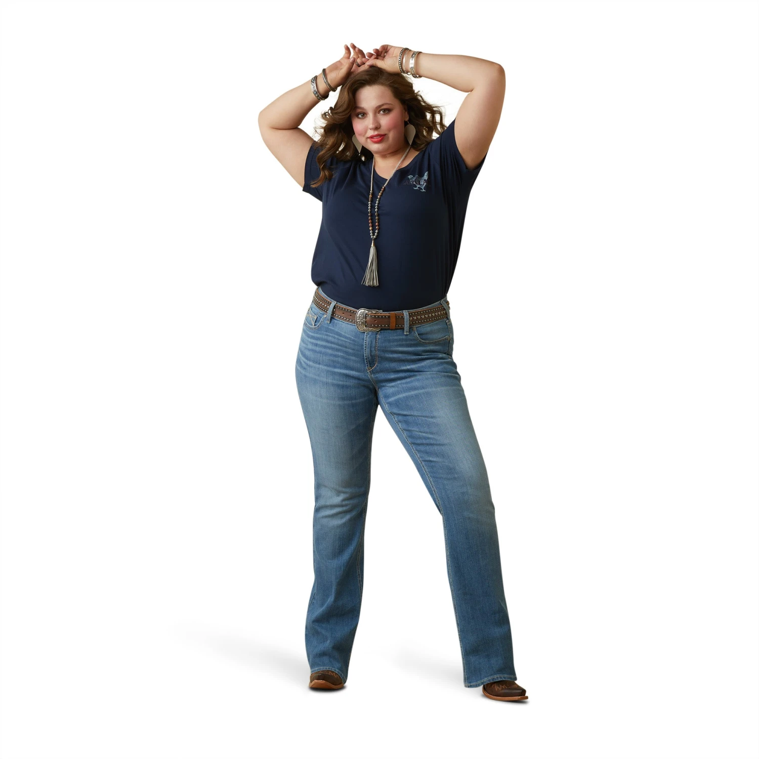 Ariat® Ladies R.E.A.L Mama Hen Navy Eclipse T-Shirt 10043758 7 Ariat® Ladies R.E.A.L Mama Hen Navy Eclipse T-Shirt 10043758 - Image 5