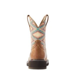 Ariat® Ladies Fatbaby® Heritage Farrah Aztec Print Tan Boots 10044438 -Ariat Shoes Shop S23 WMS WEST 10044438 heel