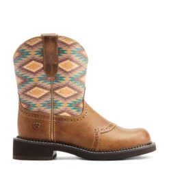 Ariat® Ladies Fatbaby® Heritage Farrah Aztec Print Tan Boots 10044438 -Ariat Shoes Shop S23 WMS WEST 10044438 side11