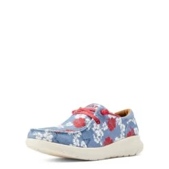 Ariat® Ladies Hilo Aloha Pareau Print Red White & Blue Shoes 10044522 -Ariat Shoes Shop S23 WMS WEST 10044522 3 4 front