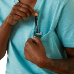 Ariat® Ladies Rebar Cotton Strong™ Heather Blue T-Shirt 10043343 -Ariat Shoes Shop S23 WMS WORK 10043343 detail01