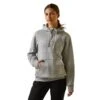 Ariat® Ladies Rebar Skill Set Heather Grey 1/2 Zip Hoodie 10043546 -Ariat Shoes Shop S23 WMS WORK 10043546 front