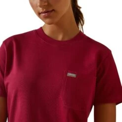 Ariat® Ladies Rebar Cotton Strong™ Cherries Jubilee Pink T-Shirt 10043562 -Ariat Shoes Shop S23 WMS WORK 10043562 detail01